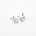 Load image into Gallery viewer, Elegant Swan Stud Earrings with Pear Cut Stone | 925 Sterling Silver