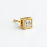Load image into Gallery viewer, Edge Gold | 18k Gold Plated 925 Silver Bezel Set Moissanite Stud Earrings for Men
