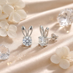 Load image into Gallery viewer, Cute Bunny Rabbit Stud Earrings | 925 Sterling Silver
