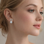 Load image into Gallery viewer, Cute Bunny Rabbit Stud Earrings | 925 Sterling Silver