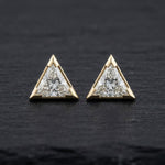 Load image into Gallery viewer, The Apex Diamond | Men’s Triangle Cut Moissanite Stud Earrings