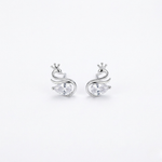 Load image into Gallery viewer, Elegant Swan Stud Earrings with Pear Cut Stone | 925 Sterling Silver