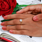 Load image into Gallery viewer, Adjustable Gold Plated Ring with American Diamond Cluster - Free Size Jewellery for Women