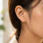Load image into Gallery viewer, 925 Sterling Silver Gold Plated Ball Stud Earrings | Textured Minimal Daily Wear Studs