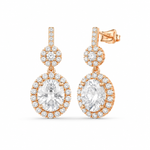 Load image into Gallery viewer, Royal Halo Lab Grown Diamond Drop Earrings in Gold