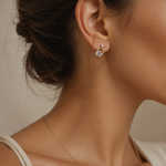 Load image into Gallery viewer, Gold Plated Crystal Drop Stud Earrings for Women