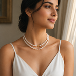 Load image into Gallery viewer, Double Layer Freshwater Pearl Heart Necklace for Women