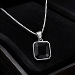 Load image into Gallery viewer, Men’s Black Onyx Pendant Necklace in Sterling Silver