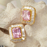 Load image into Gallery viewer, Topaz Blush Baguette Earrings