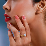 Load image into Gallery viewer, Designer Gold Plated Open Ring with Cubic Zirconia Stones - Modern Jewellery Online