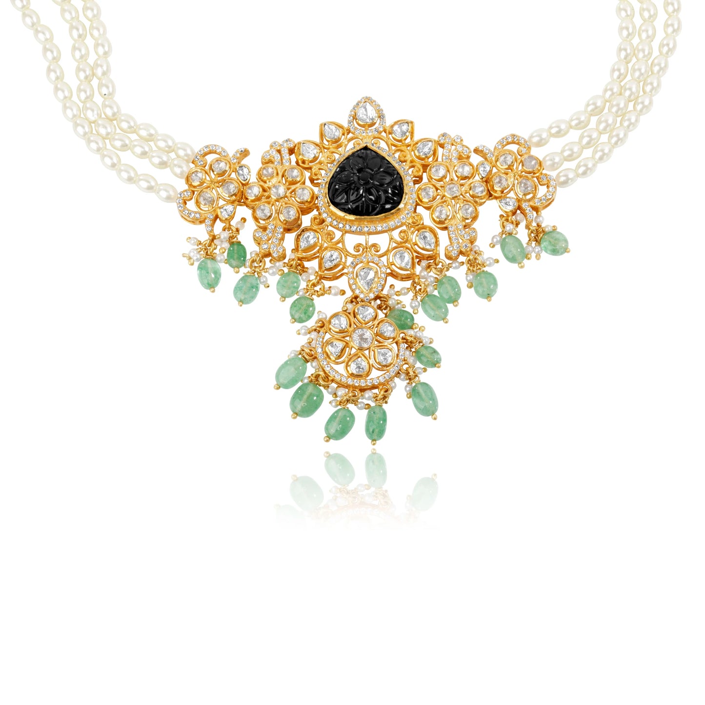 MOISANNITE POLKI CHOKER PENDANT