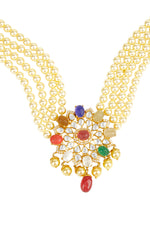 Load image into Gallery viewer, The Navrattan Nectar Pearl Choker
