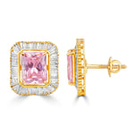 Load image into Gallery viewer, Topaz Blush Baguette Earrings