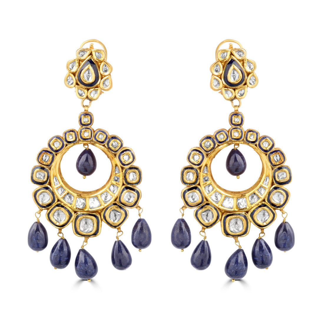 Royal Crescent Earrings With Drops