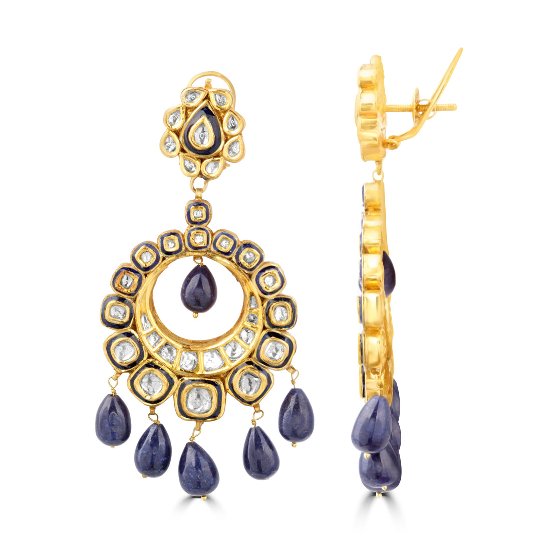 Royal Crescent Earrings With Drops