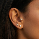 Load image into Gallery viewer, Celestial Moon & Star Stud Earrings Combo | Gold Plated 925 Sterling Silver
