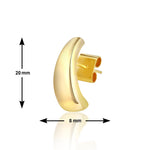 Load image into Gallery viewer, Gold Plated Chunky C-Shape Half Hoop Earrings Size Chart - 20mm Height