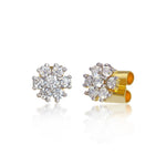 Load image into Gallery viewer, Gold Plated Seven Stone Flower Stud Earrings with American Diamonds - Daily Wear