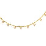Load image into Gallery viewer, Close Up of Gold Plated Chain with Small Pear Shaped Moonstone Charms