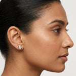 Load image into Gallery viewer, 9KT Gold Heart Diamond Stud Earrings for Women