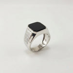 Load image into Gallery viewer, Black Onyx Silver Men's Signet Ring