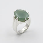 Load image into Gallery viewer, Green Jade Silver Men's Statement Ring
