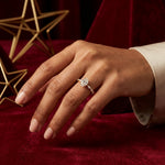 Load image into Gallery viewer, Marquise Accent Stones Oval Lab Grown Diamond Gold Solitaire Ring