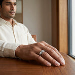 Load image into Gallery viewer, Modern Geometric Silver Men's Ring