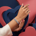 Load image into Gallery viewer, Blue Sapphire & Diamond Designer Gold Bracelet for Women