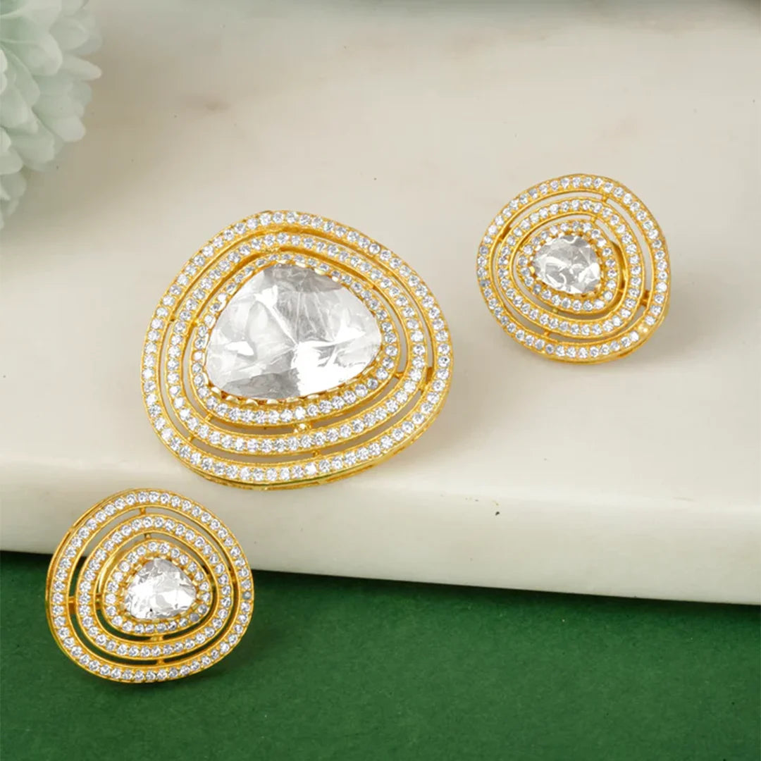 The Minimalist Polki Pendant set