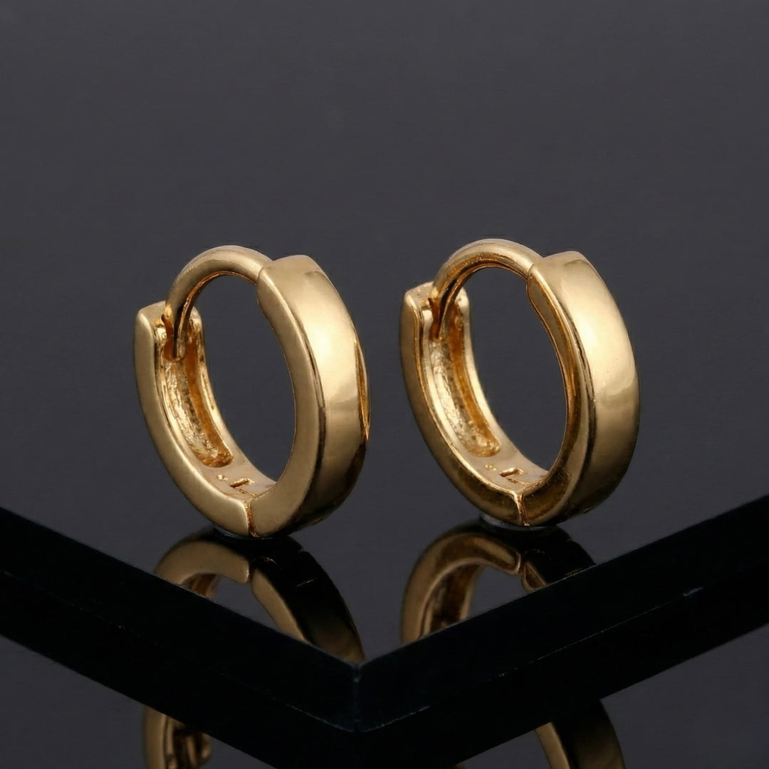 The Solitaire Prime | 18k Gold Plated 925 Sterling Silver Earrings for Men