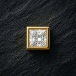 Load image into Gallery viewer, Edge Gold | 18k Gold Plated 925 Silver Bezel Set Moissanite Stud Earrings for Men