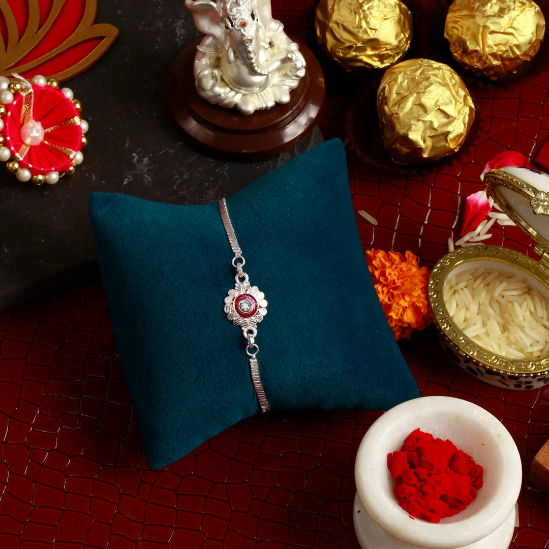 🎁 Silver Coated The Silver Serene Rakhi (100% off)