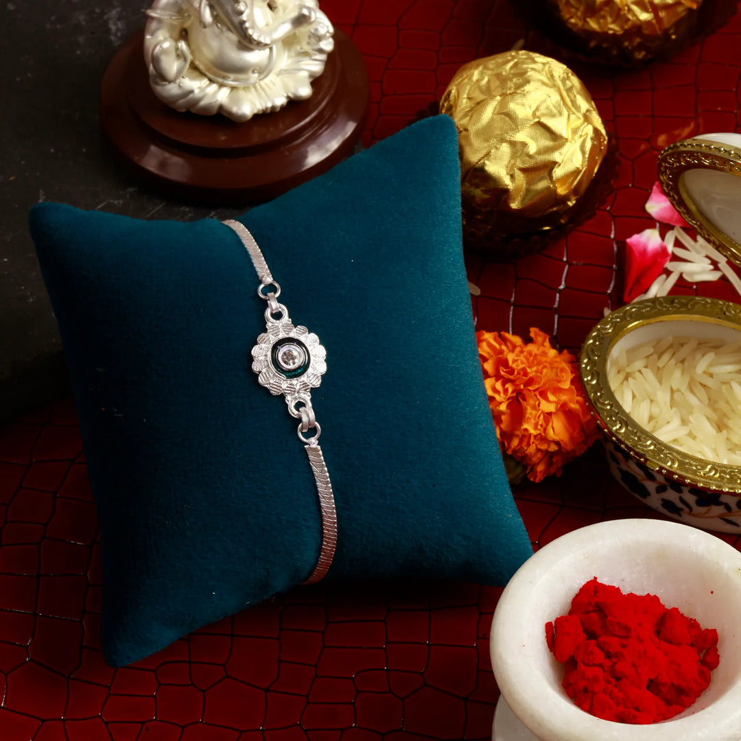 🎁 Silver Coated The Silver Serene Rakhi (100% off)