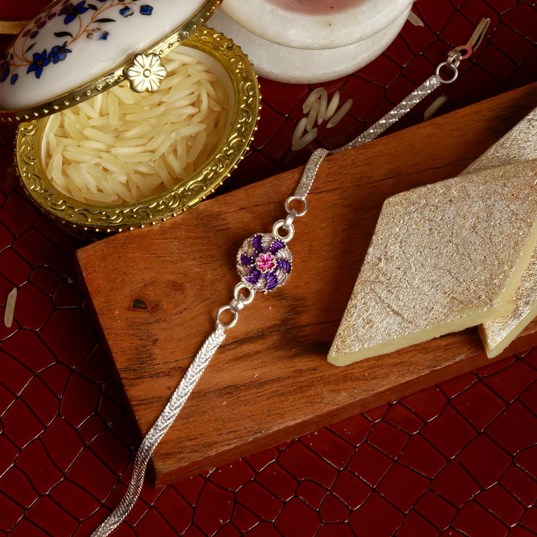 🎁 Silver Coated The Royal Bond Rakhi (100% off)