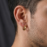 Load image into Gallery viewer, The Solitaire Prime | 18k Gold Plated 925 Sterling Silver Earrings for Men