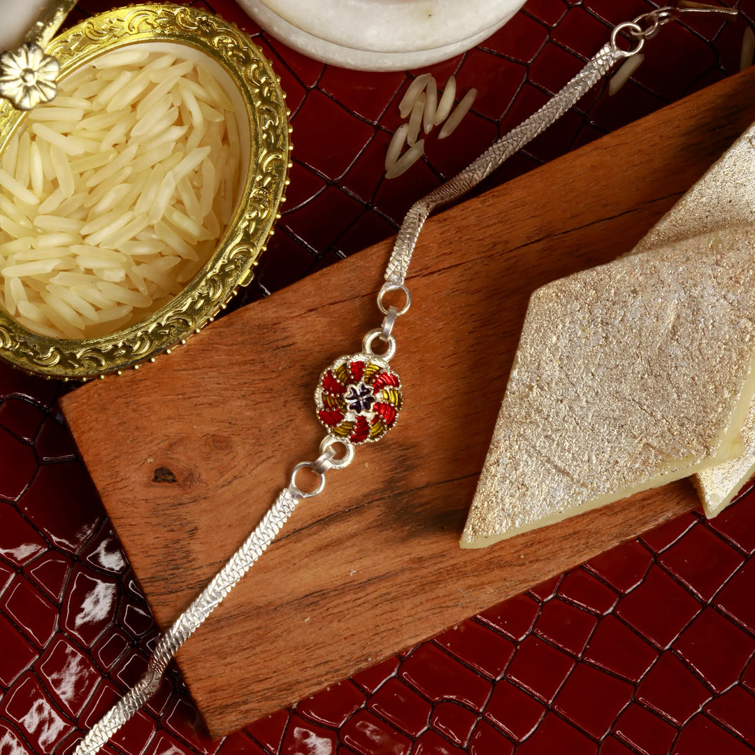 🎁 Silver Coated The Royal Bond Rakhi (100% off)