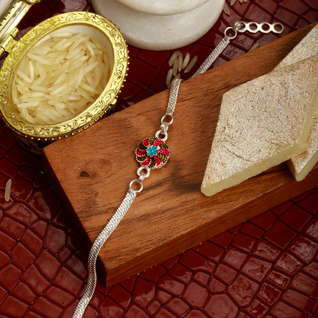 🎁 Silver Coated The Royal Bond Rakhi (100% off)