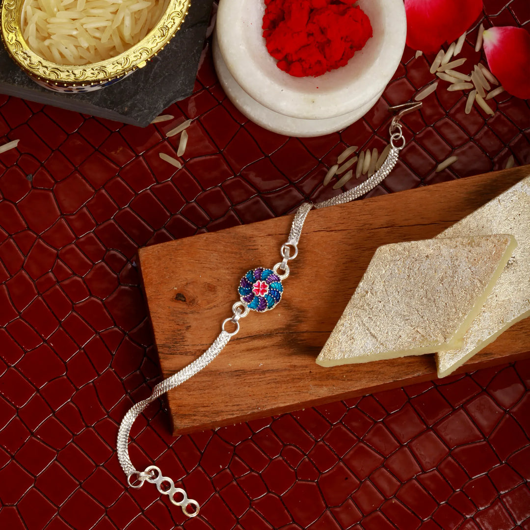 🎁 Silver Coated The Royal Bond Rakhi (100% off)