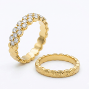 Gold-Plated 925 Silver Diamond Band Ring | Minimalist Stackable Eternity Ring for Women