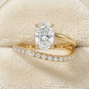 Oval Lab Grown Diamond Wrap Gold Engagement Ring for Women