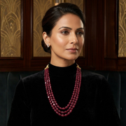 Red Ruby Beaded Multi-Layer Necklace for Women – Handcrafted Luxury Statement Jewellery