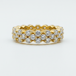 Load image into Gallery viewer, Gold-Plated 925 Silver Diamond Band Ring | Minimalist Stackable Eternity Ring for Women