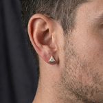 Load image into Gallery viewer, The Apex Diamond | Men’s Triangle Cut Moissanite Stud Earrings