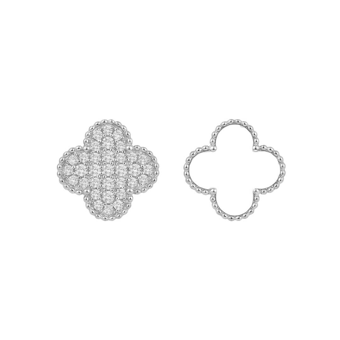 Clover 999 Pure Silver Stud Earrings | Premium Silver Price 999 Jewellery