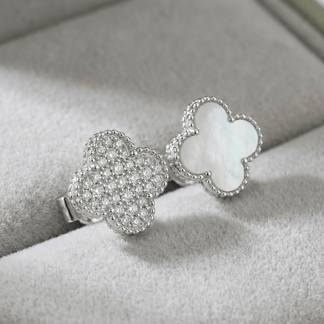 Clover 999 Pure Silver Stud Earrings | Premium Silver Price 999 Jewellery