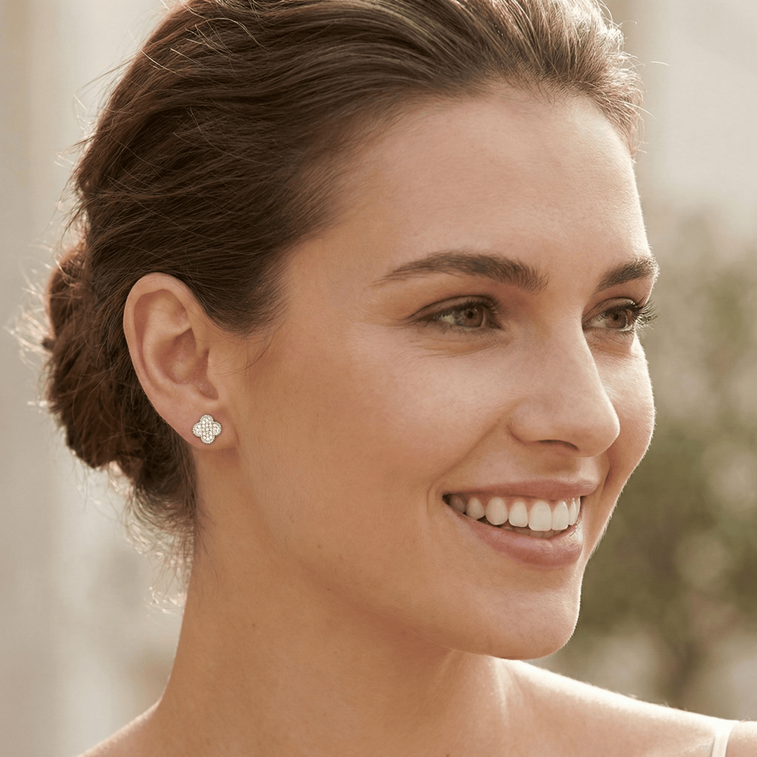 Clover 999 Pure Silver Stud Earrings | Premium Silver Price 999 Jewellery