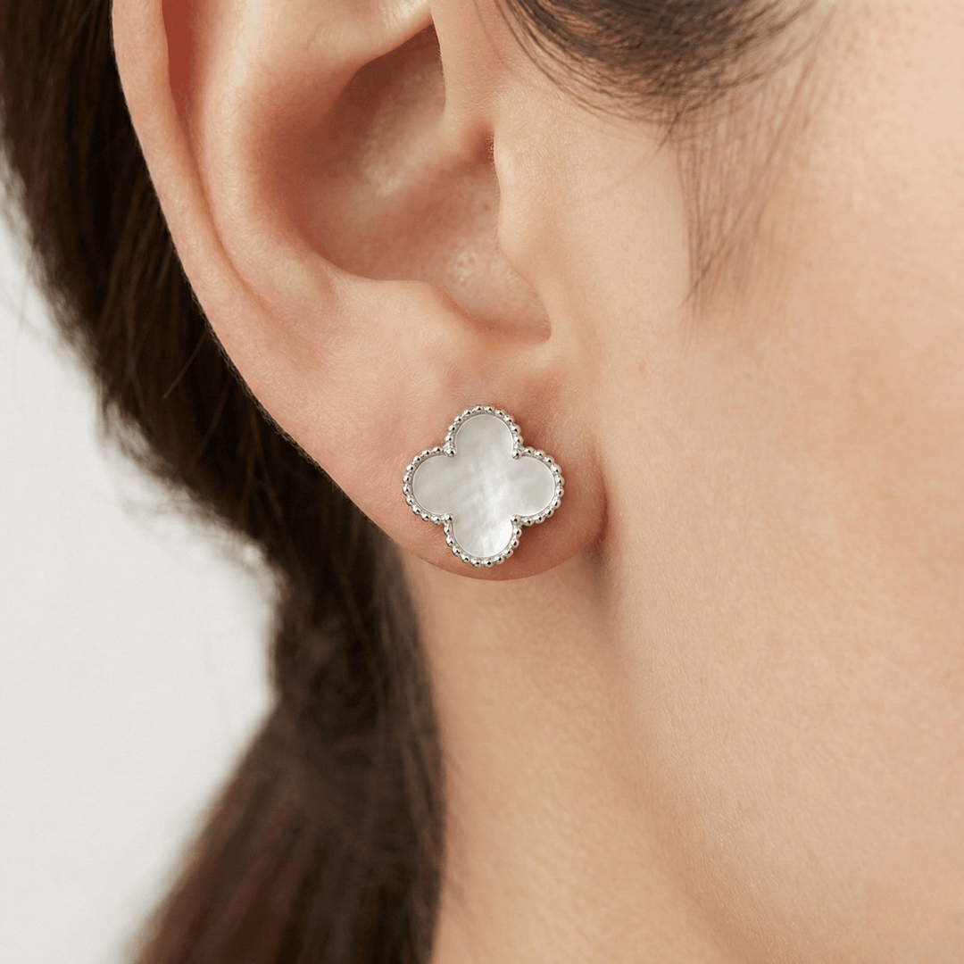 Clover 999 Pure Silver Stud Earrings | Premium Silver Price 999 Jewellery