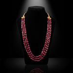 Load image into Gallery viewer, Red Ruby Beaded Multi-Layer Necklace for Women – Handcrafted Luxury Statement Jewellery