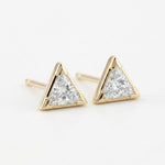 Load image into Gallery viewer, The Apex Diamond | Men’s Triangle Cut Moissanite Stud Earrings